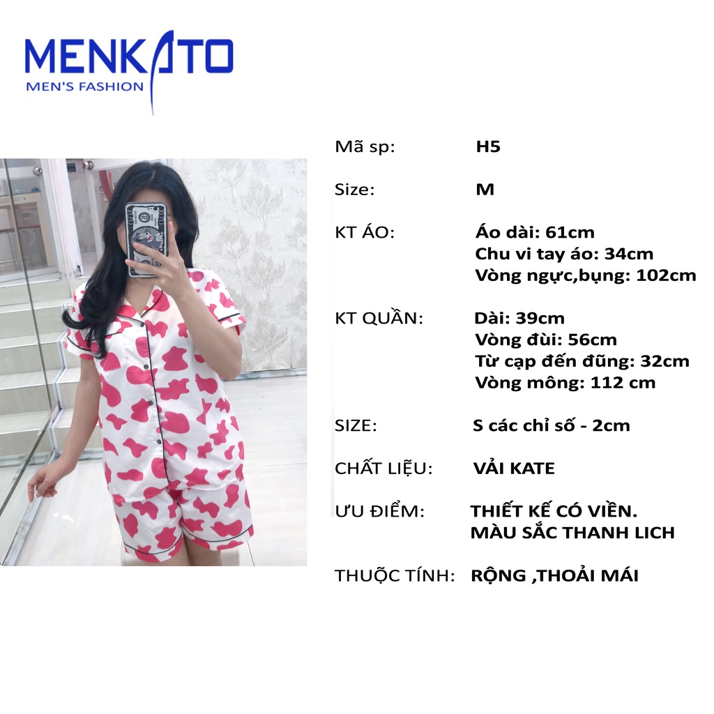 Pijama bộ đồ ngủ bò sữa nữ cute mặc mùa hè thoải mái dễ thương giá rẻ H5 BÒ SỮA | BigBuy360 - bigbuy360.vn