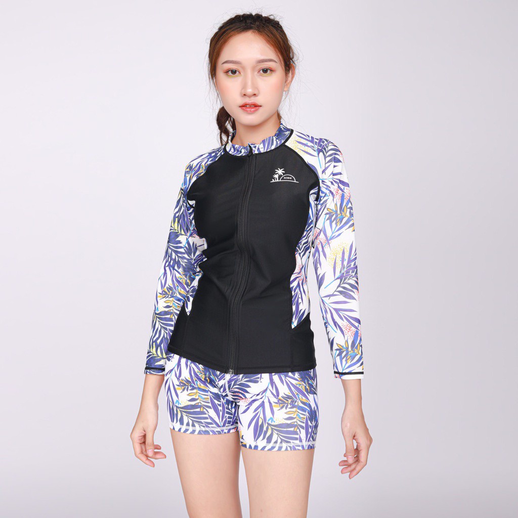 [Mã LT50 giảm 50k đơn 250k] Đồ Bơi Nữ Sobie White Trop Zip