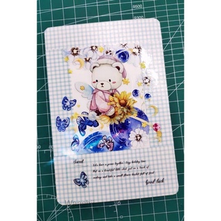 [11,5cm x 35cm ] băng dán washi tape hoa trong vũ trụ dạng pet lớn
