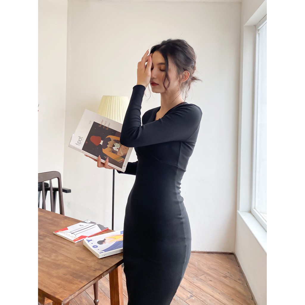 Đầm RECHIC thun body Amity màu đen | BigBuy360 - bigbuy360.vn