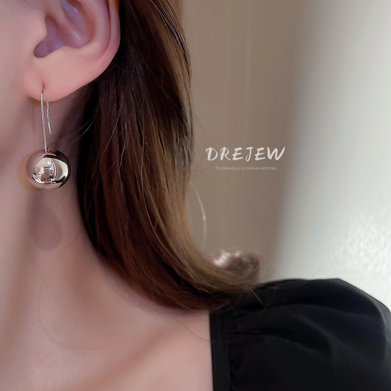 Khuyên tai DREJEW 1 kim loại đính hạt tròn phong cách thời trang