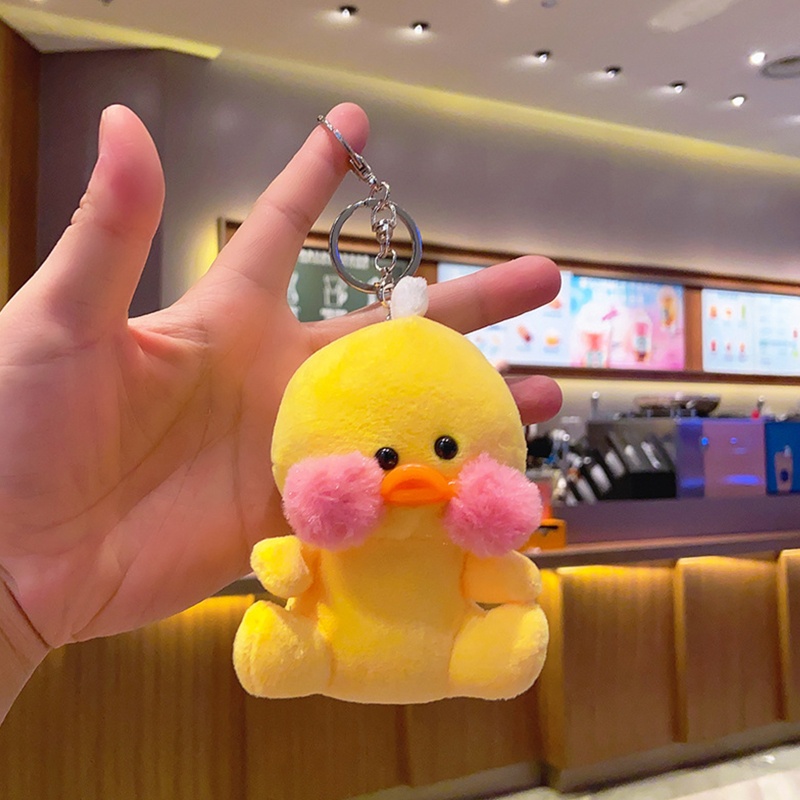 Móc Khóa Vịt Nhồi Bông Màu Vàng Dễ Thương