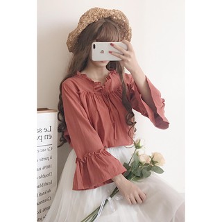 [order] Áo bèo tay loe tiểu thư Ulzzang