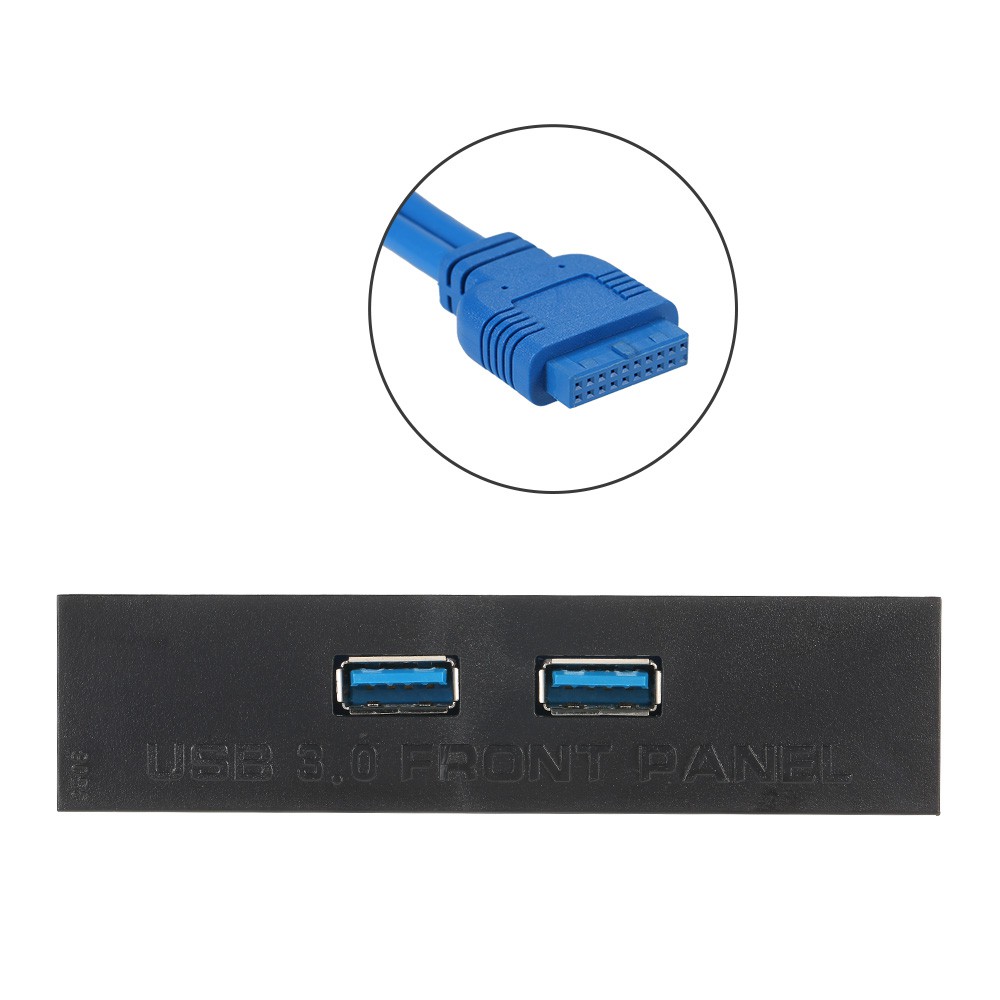 Ê USB 3.0 Front Panel Hub 2 Port Expansion Bay 20 Pin to USB3.0 60cm Bracket Adapter Cable for PC Desktop 2.5" Floppy Ba