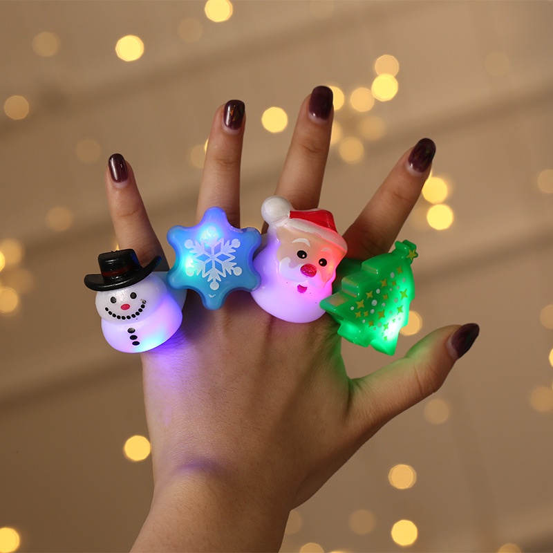 Đèn LED hình ông già noel đeo ngón tay trang trí tiệc giáng sinh cho trẻ em
