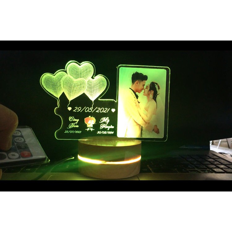 Quà tặng Đèn LED 3D in UV siêu nét, Quà tặng sinh nhật, quà tặng tình yêu