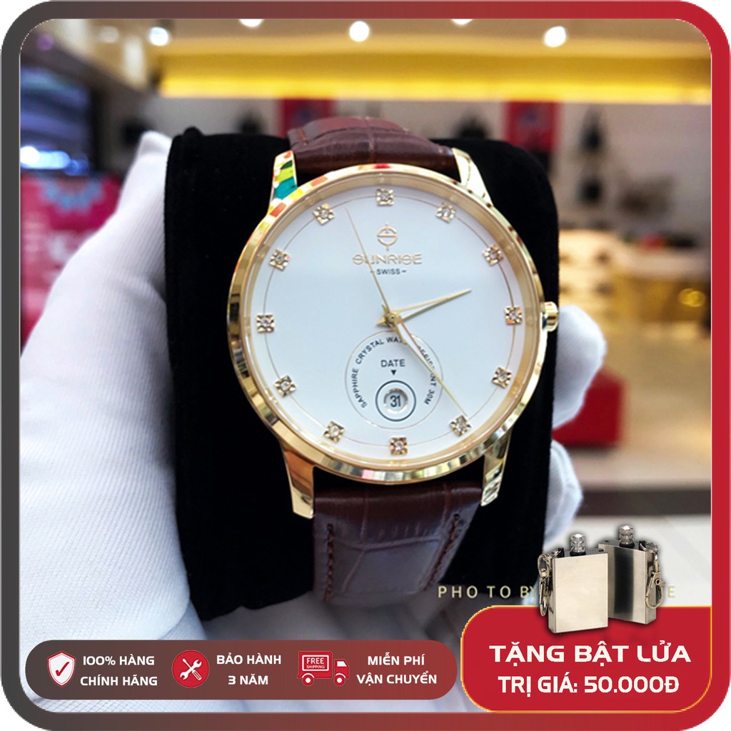 Đồng Hồ Nam Sunrise 1138SA [ Chính Hãng Full Box ] Sapphire Chống Xước , Chống Nước