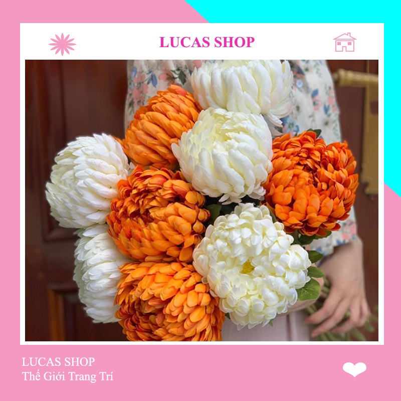Hoa giả- hoa cúc đại đóa cao cấp trang trí nhà cửa, decor chụp ảnh Studio Bền, Đẹp, Tinh Tế