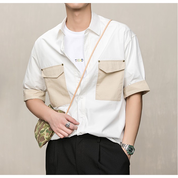 Sơ mi Nam tay lửng mẫu Hàn | BigBuy360 - bigbuy360.vn
