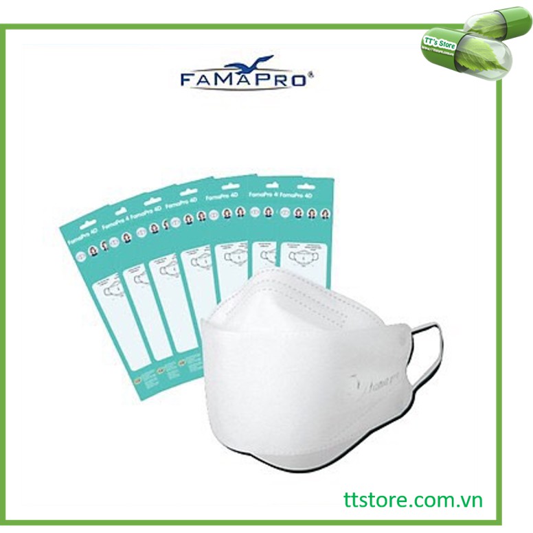 Khẩu trang kháng khuẩn cao cấp Famapro 4d (Túi 5 cái) [phamapro, pharmapro, farmapro]