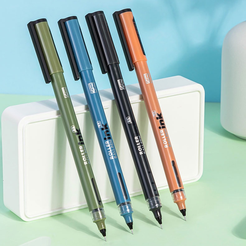 Bút Bi Mực Đen Ngòi 0.5mm Khô Nhanh Siêu Mịn Cho Học Sinh/Văn Phòng