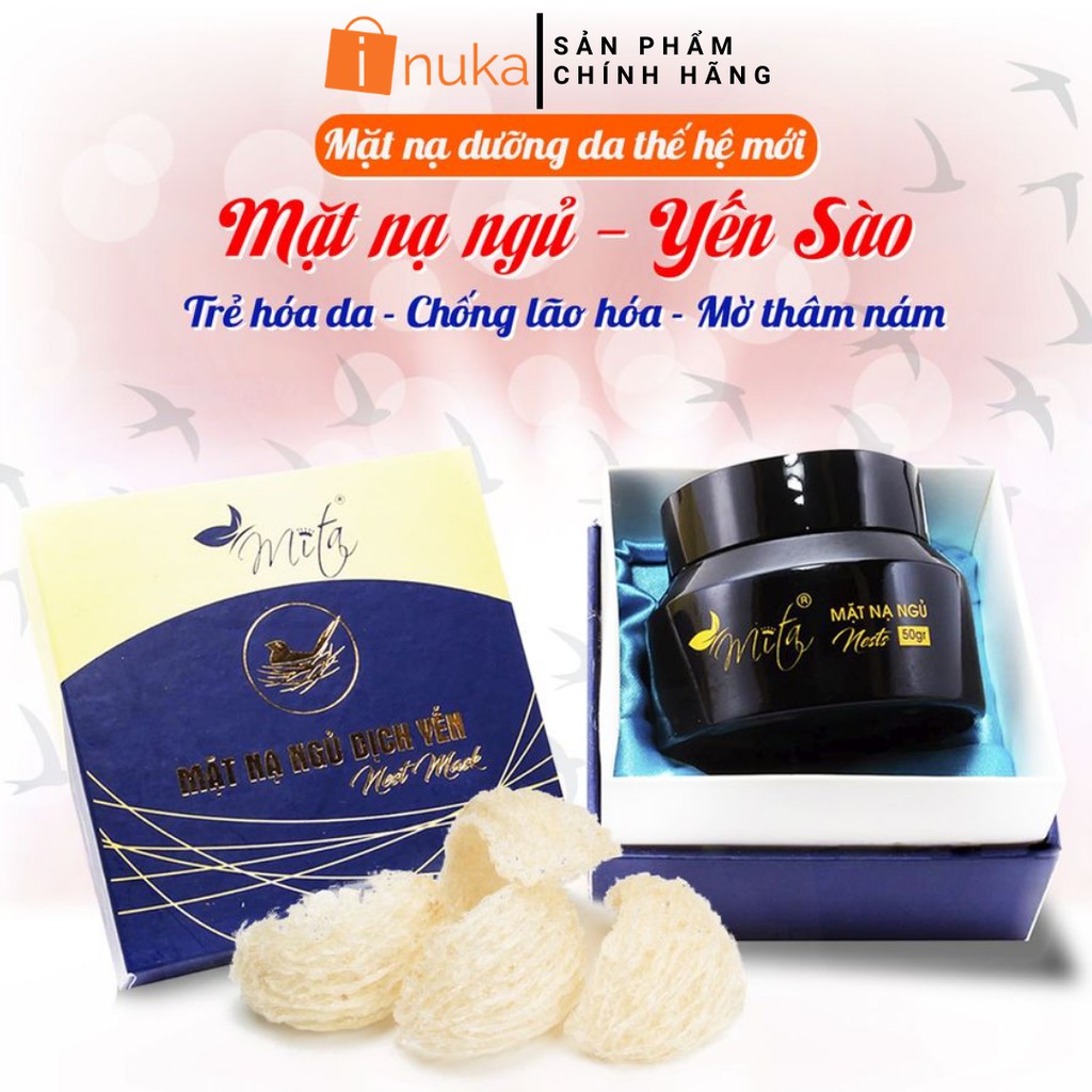 [Mờ Nám Nhanh] Mặt Nạ Yến, Chăm Sóc Da, Mặt Nạ Dịu Da, Nạ Ngủ Dịch Yến MITA 50GR