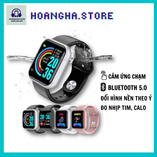 Đồng hồ thông minh Y68/D20s. Chống nước, đo nhịp tim, đổi hình nền theo ý muốn, tập luyện thể thao. BH chính hãng.