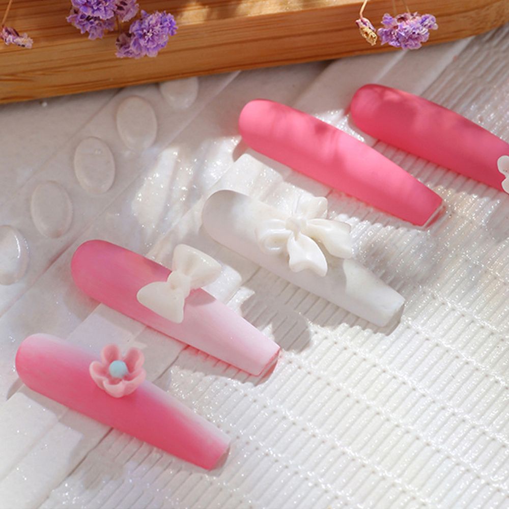 [Hàng mới về] Hộp hạt phụ kiện trang trí móng tay hình gấu/ nơ 3d lấp lánh tự làm