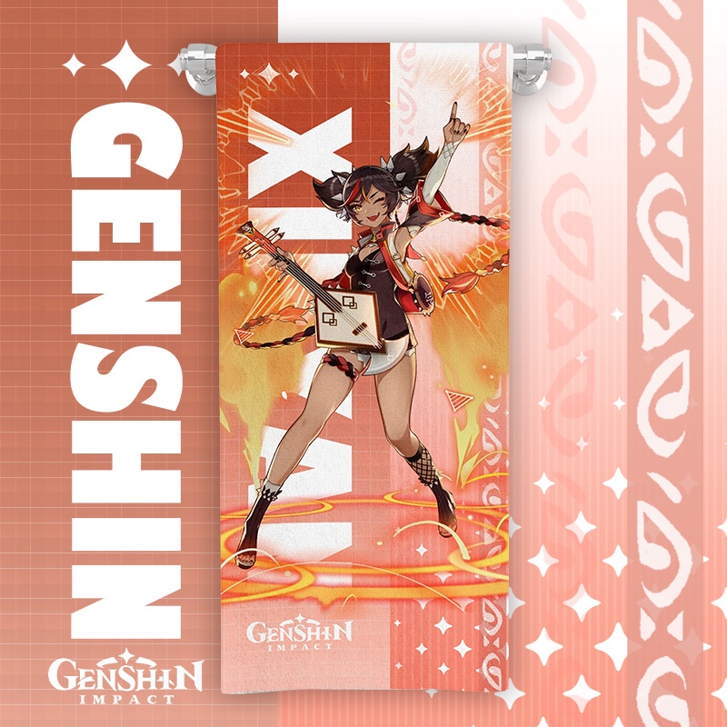 Khăn Tắm anime Genshin Va Chạm Mềm Mại Thoải Mái Nhanh Khô Thấm Hút Cao Yu Keli Óc Chó Zhong Li