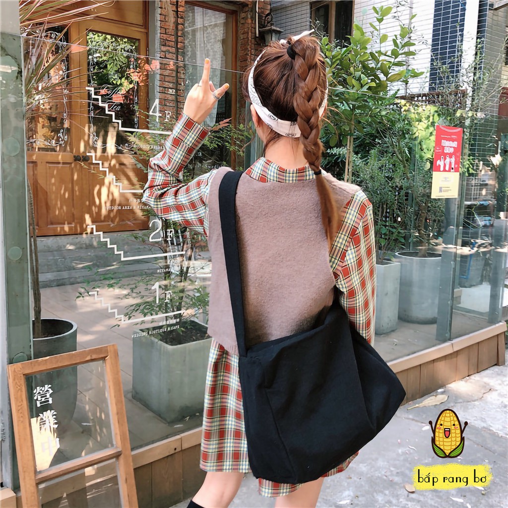 TÚI TOTE ĐEO CHÉO TRỐNG SIU TO [CÓ KHÓA KÉO & TÚI CON]- VẢI CANVAS- PHONG CÁCH ULZZANG- ĐỂ ĐƯỢC SÁCH, ĐỒ DÙNG THOẢ | BigBuy360 - bigbuy360.vn