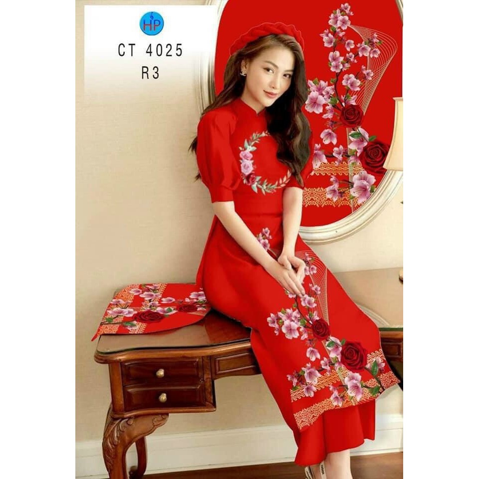 HÀNG TK - SET BỘ ÁO DÀI CÁCH TÂN TAY PHỒNG HỌA TIẾT CAO CẤP - ZLS16290