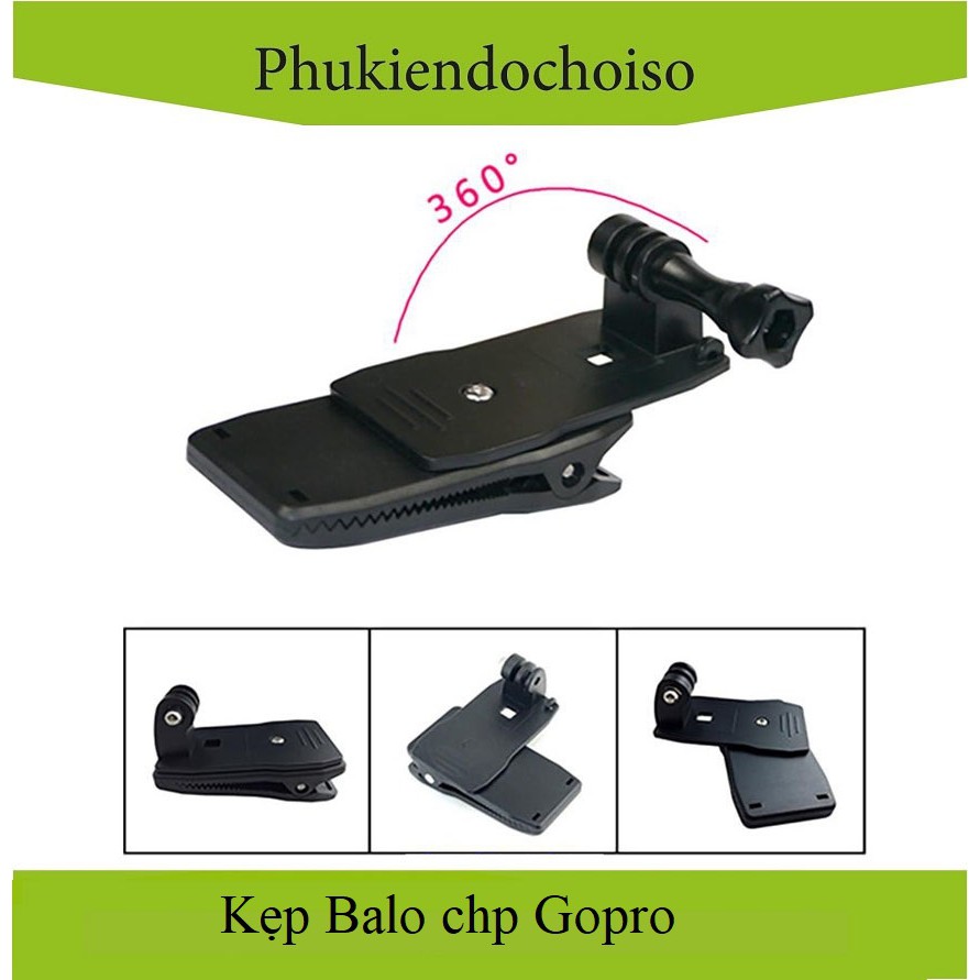 Kẹp quai balo xoay 360 cho Gopro