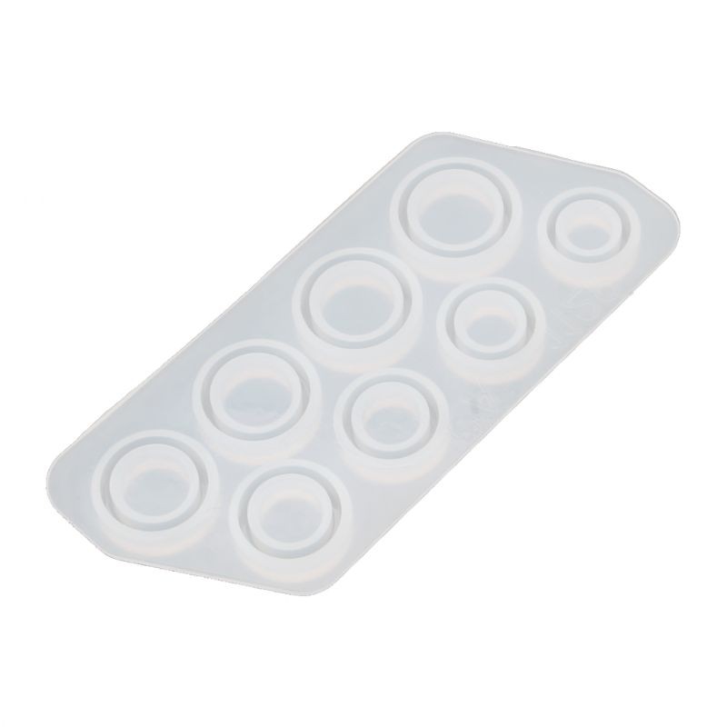 Khuôn làm nhẫn trang sức bằng silicon có 8 ô tròn tiện lợi