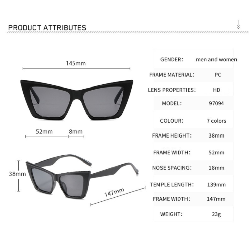 Mới Kính Mát Mắt Mèo Gọng Nhựa Chống Tia Uv400 Phong Cách Cổ Điển Sang Trọng Dành Cho Cả Nam Và Nữ