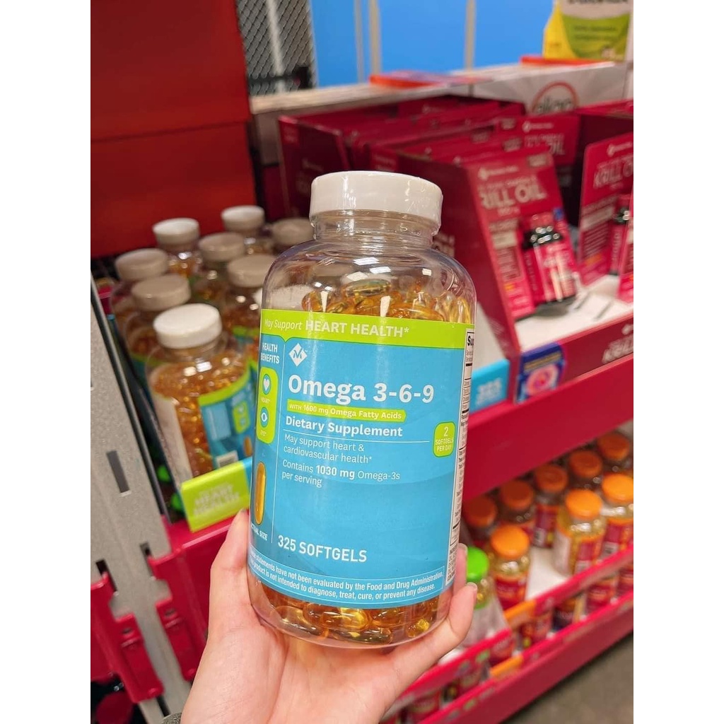 Viên uống dầu cá fish oil Omega 369 date 9/2024 Member’s Mark Supports Heart Health - EDS Hàng Mỹ