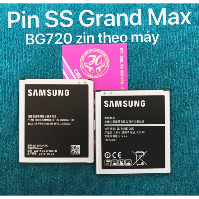 Pin samsung Grabd Max zin kí hiệu trên pin - EB-BG720CBC