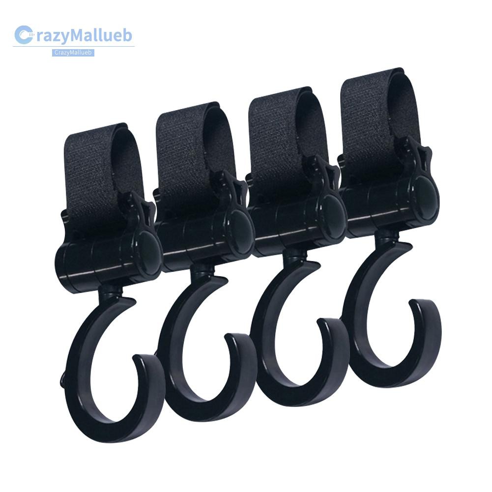 CRA-Stock 4pcs Multifunctional Baby Stroller Hooks 360 Degree Rotation Pram Hangers