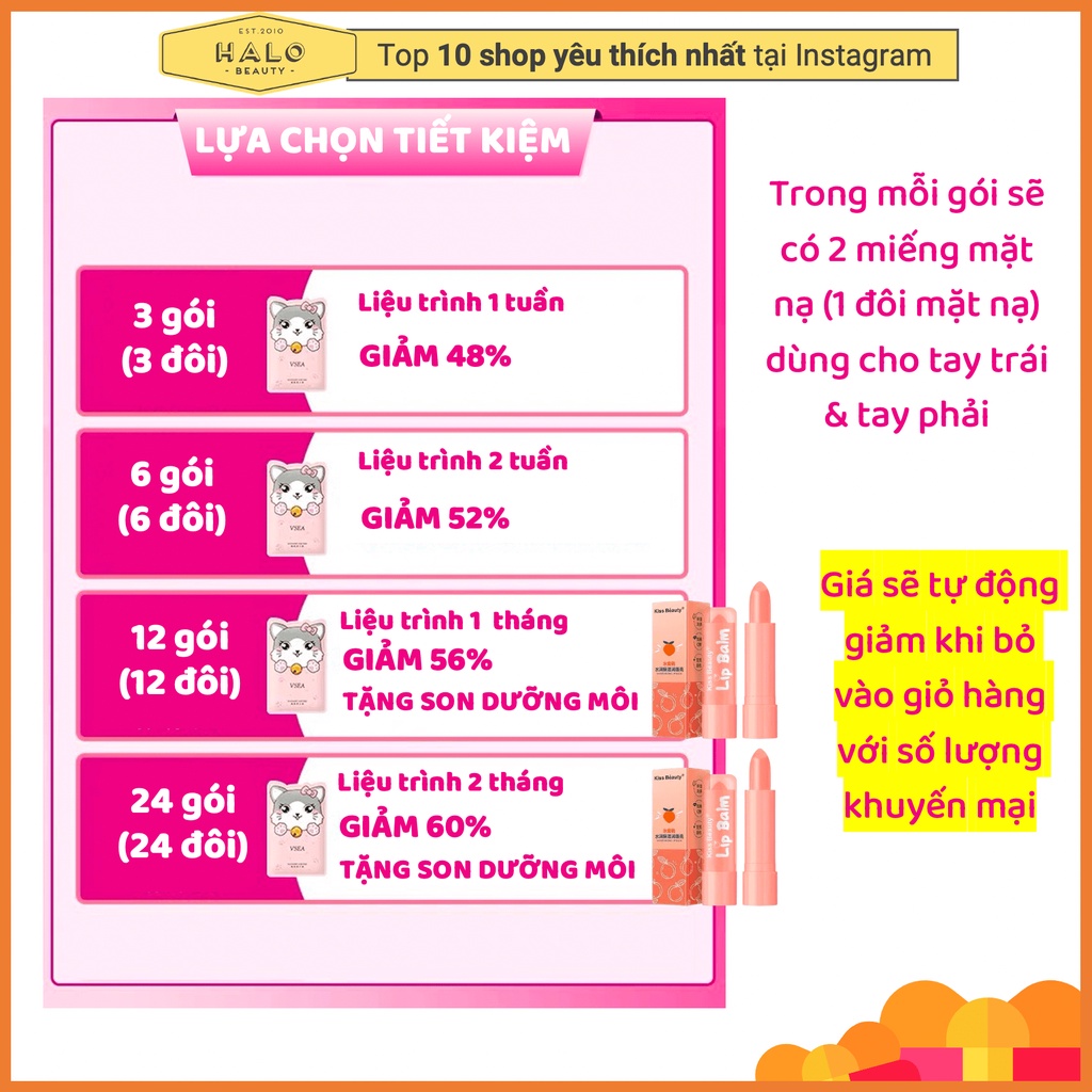 Mặt nạ tay mèo dưỡng da tay dưỡng ẩm làm trắng, giảm nếp nhăn, mềm mịn nội địa Trung