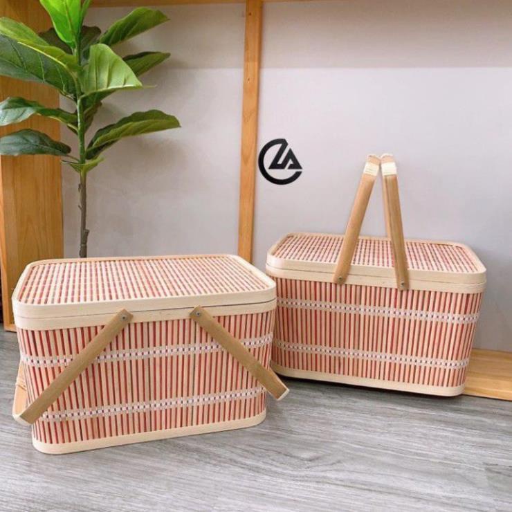 [ Hạ giá ] Làn tre/giỏ Tre/hộp tre đan đi pinic