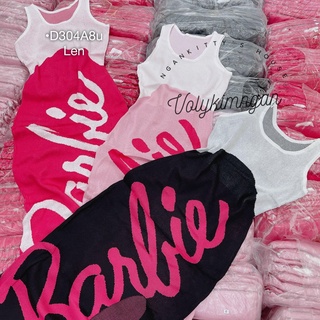 Đầm len dệt kim barbie dài xẻ