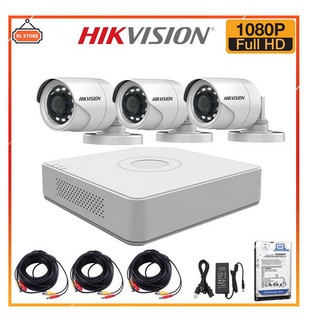 Trọn bộ camera 3 mắt hikvision 2.0mp full hd chính hãng - bảo hành 24 tháng