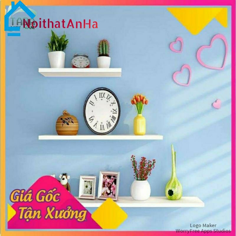 Kệ treo tường Combo 3 thanh 40 50 60 rộng 15cm giá Tại xưởng tặng kèm ốc vít