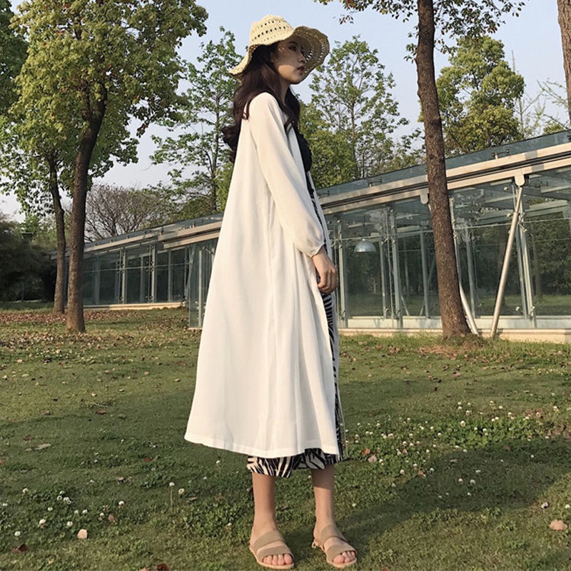 Áo Sơ Mi Voan Tay Dài Thời Trang Thanh Lịch 189245 Áo Sơ Mi Voan Mỏng Dáng Rộng Dài Cá Tính Thời Trang