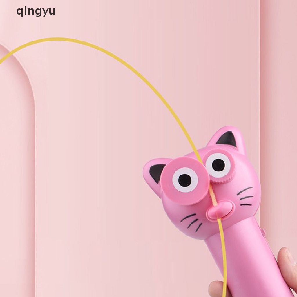qingyu ZipString Rope Launcher Propeller Toys Cute Cat String Controller Rope Flying PLI