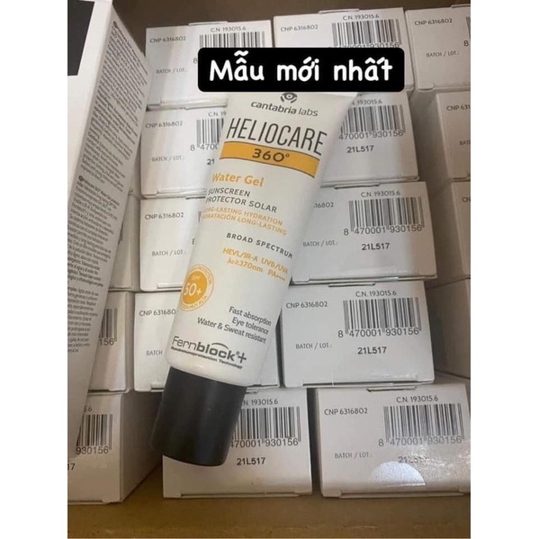 Mẫu Mới Nhất Kem chống nắng HelioCare - Helio Care Water Gel 50ml