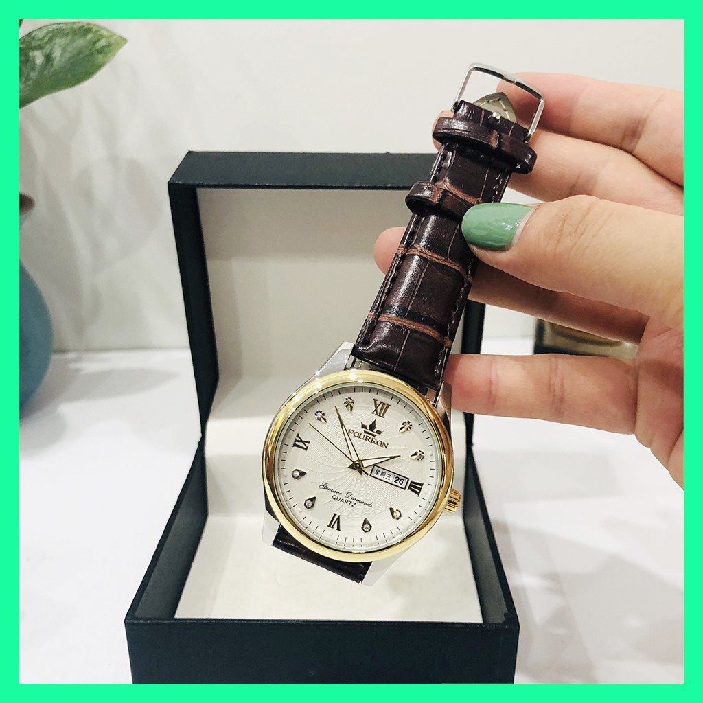 Đồng Hồ Nam FOURRON Dây Da Pu Bền Đẹp 2 Lịch Ngày Thứ | BigBuy360 - bigbuy360.vn