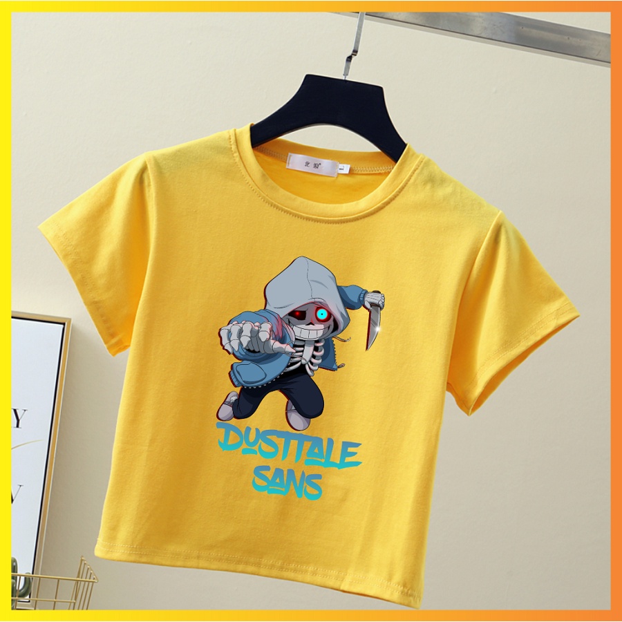 Áo Thun Game Anime Sans Undertale Cosplay Cho Bé Tay Ngắn Màu Vàng Đủ Size Từ 10-90kg