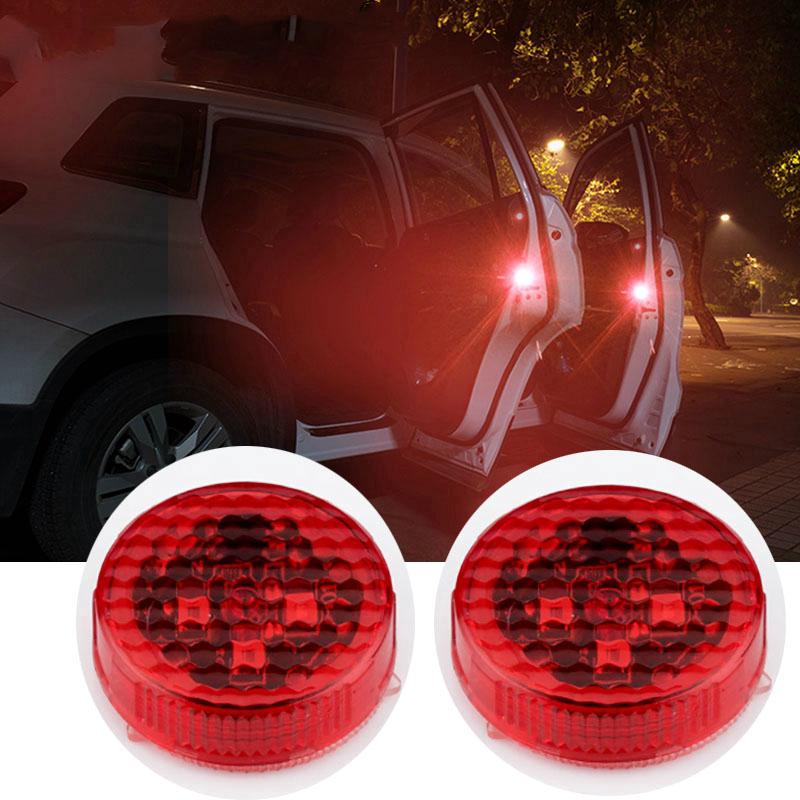 4pcs Car Door Lights LED Warning Anti Collision Magnetic Flashing Lamp Auto Strobe Traffic Light Safety Signal Stickers