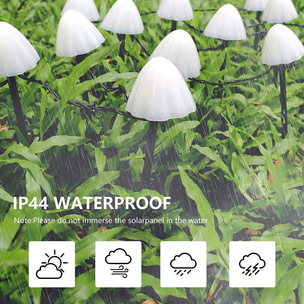 [huite]Solar Fairy Lights Outdoor LED Solar Light Mushroom String Light Waterproof Outdoor Garden Lawn Stakes Lamps for
