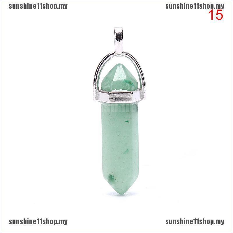 Mặt Dây Chuyền Đá Opal Aventurine Hình Lục Giác Màu Xanh Lá Ss11