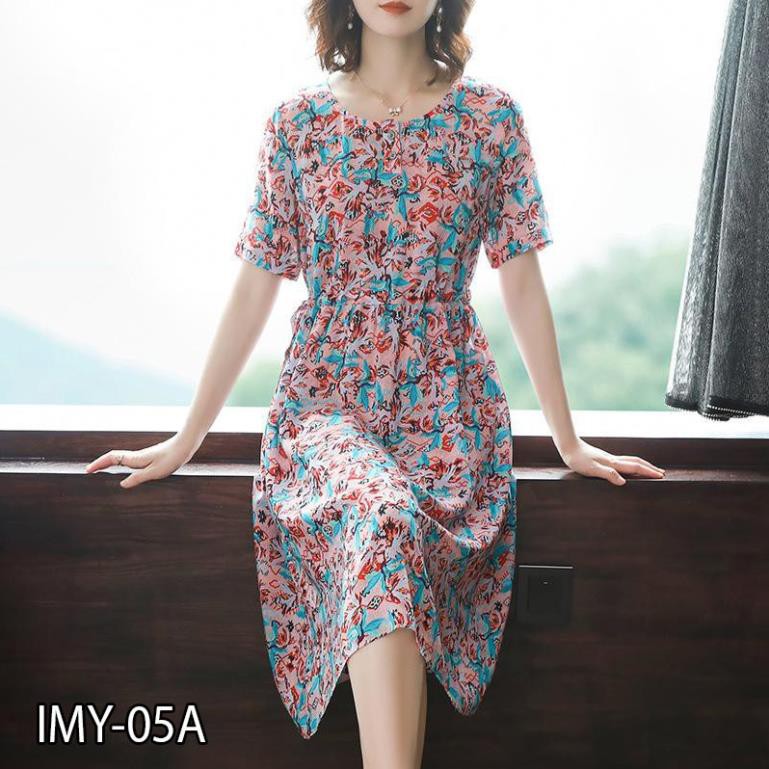 Váy Trung Niên  - Đầm Trung Niên Hàng Thiết Kế, Vải Lụa Mát Mịn Thiết Kế Dành Cho U40-U50-U60