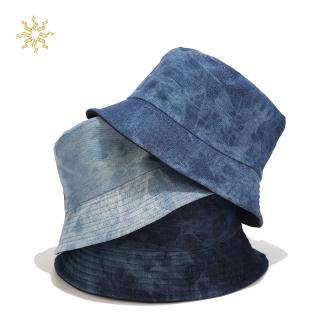 Mũ tròn vành denim gấp gọn có thể lộn trái cho nam nữ