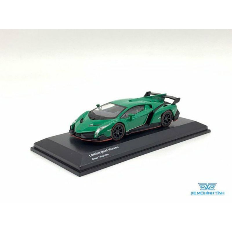 Xe Mô Hình Lamborghini Veneno Mui Cứng 1:64 Kyosho (Xanh Lá)