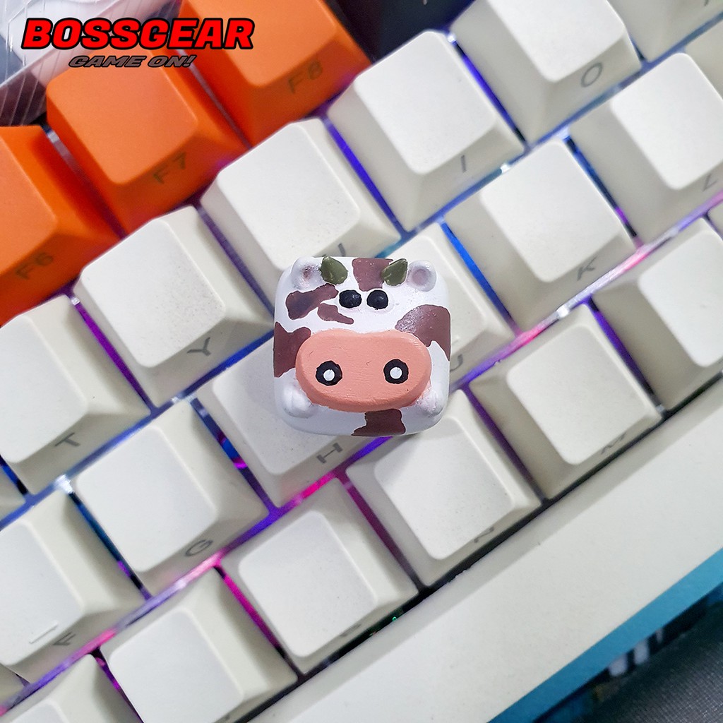 [Mã SKAMSALE03 giảm 10% đơn 200k] Keycap lẻ hình Bò Sữa ( Dairy Cows ) siêu dễ thương Keycap Artisan