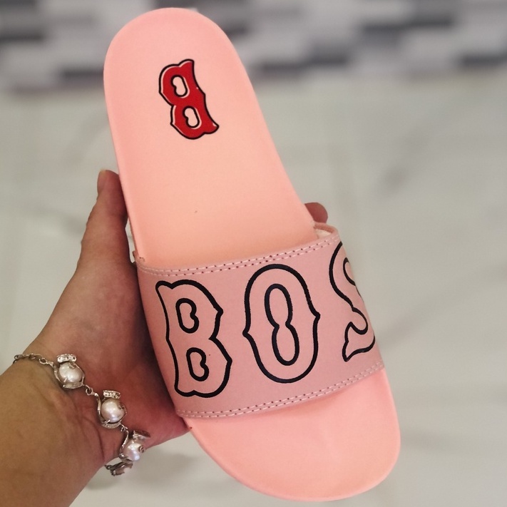Dép unisex 𝐌𝐋𝐁 𝐁𝐎𝐒𝐓𝐎𝐍 ❤️FREESHIP + Hộp❤️ dép mlb quai ngang thể thao nữ in Boston nhiều màu