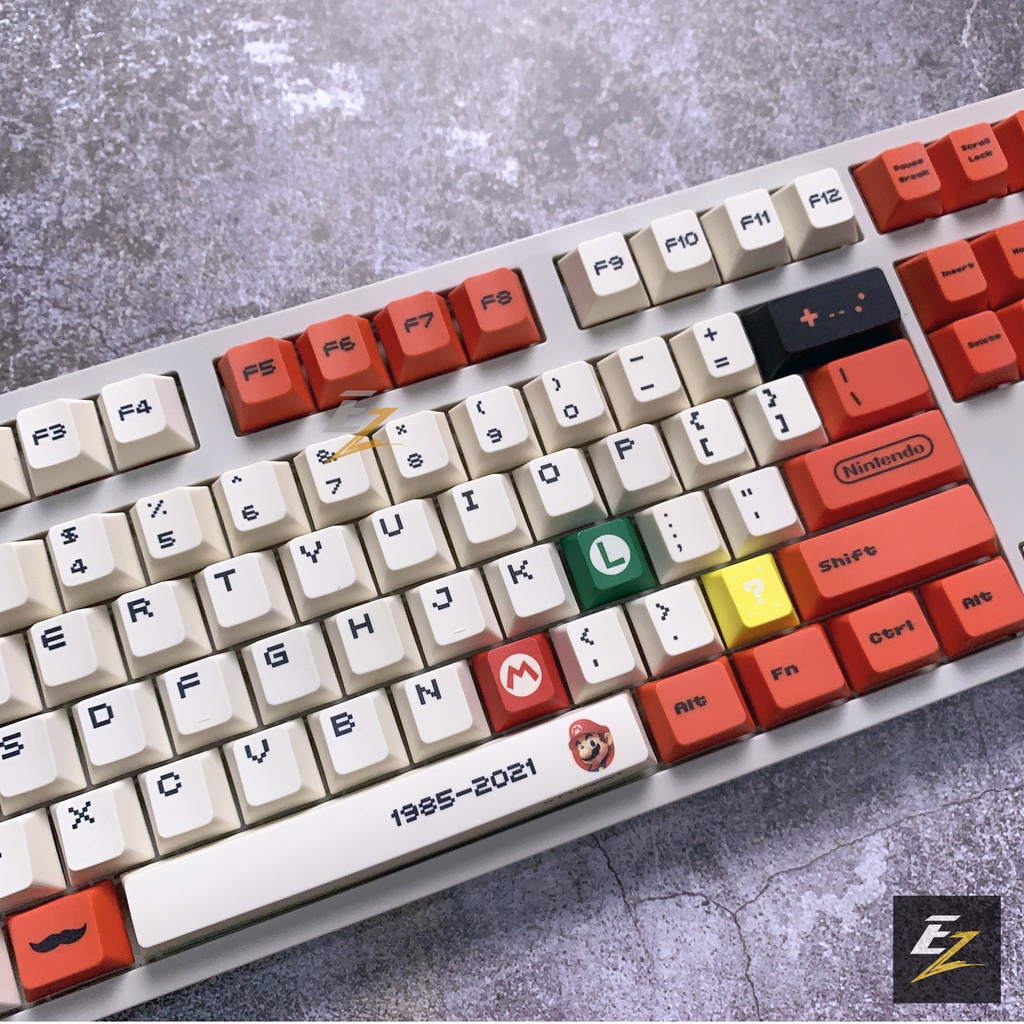 Keycap RETRO MARIO Thick PBT Dyesub 119 Phím Cherry Profile