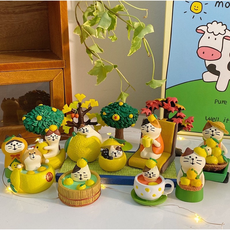 Mô hình mèo chủ đề vườn chanh