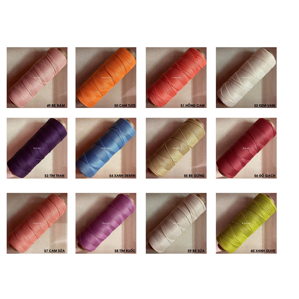 Bảng 2 -Sợi dệt trơn 2mm Craftyarn VN