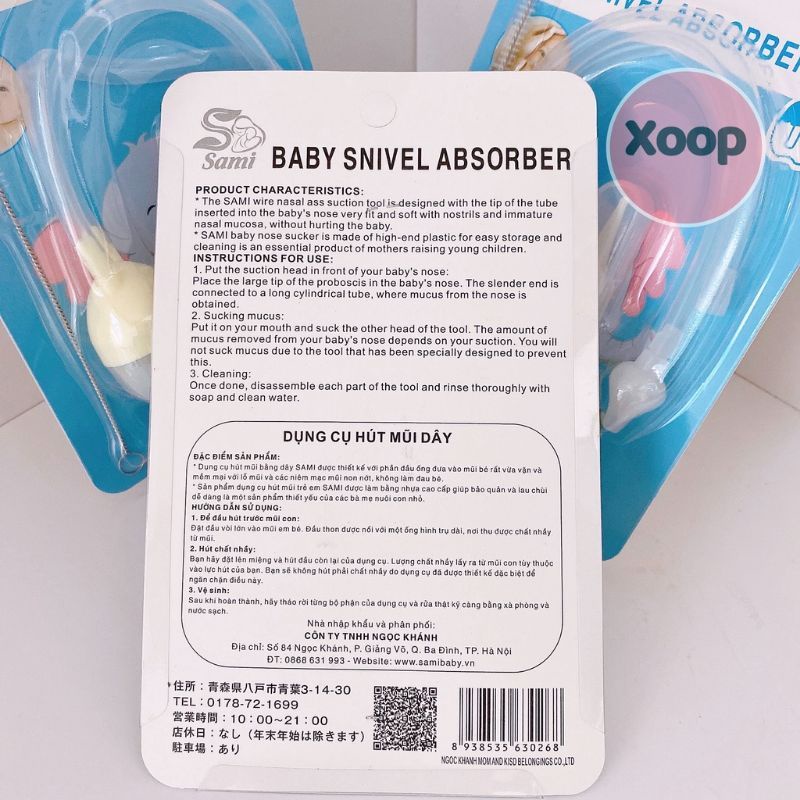 Dụng Cụ Hút Mũi Silicon Sami Kèm Nhíp Gắp Rỉ Mũi Và Cọ Ống Hút