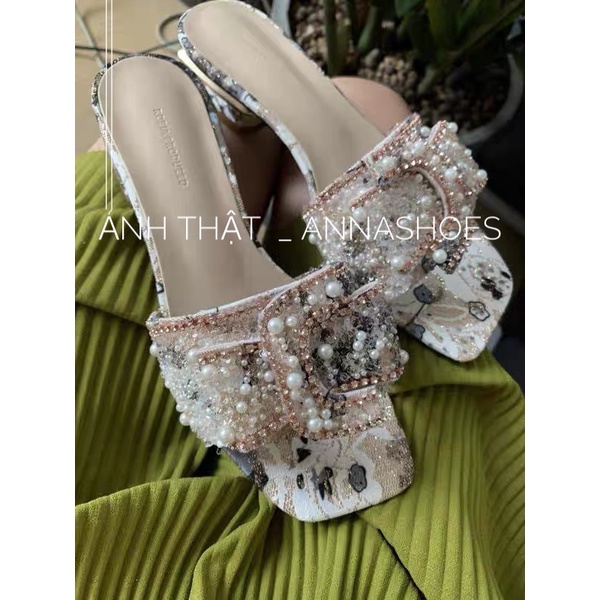 _ Dép RETHZ quai nơ đính full đá lấp lánh siêu đẹp